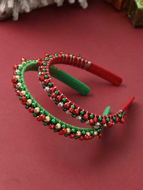 1pc Christmas Red Bell Headband, Holiday Party Hair Accessory For Women ,Hair Band ,Diadema ,Hair Hoop