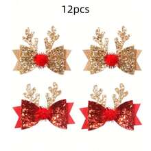 قطعتان/قطعة واحدة من مشابك شعر على شكل عقدة الفراشة للحيوانات الأليفة القطط والكلاب بتصميم الغزلان، مناسبة للاستخدام اليومي/عيد الميلاد