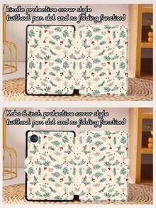 Christmas Berry Pattern Tablet Case, Compatible With IPad 9.7/10.2/10.5/10.9/12.9/Pro 11, 10th Generation, Compatible With Samsung Galaxy Tab S6 Lite 10.4-Inch, Compatible With Kindle Paperwhite 12th Gen 2024, Kindle (11th Generation) 2022 Version, Kobo Clara Bw, Soft Fall Protection, Intelligent Standing/Automatic Wake-Up/Sleep, Christmas/Christmas Gifts/Holiday Gifts