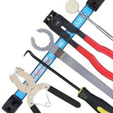4-Piece 12-Inch Heavy Duty Magnetic Tool Holder Strip Set | Wall Mount Tool Organizer Rack For Garage & Workshop | Sturdy Alloy Steel With 10lb Weight Capacity - Blue - View 4