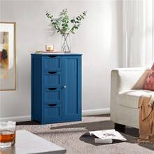Butterslay 1PC Modern Freestanding Bathroom Storage Cabinet - Slim Home Organizer, Floor-Standing Storage For Bathroom & Living Room - 藏蓝色 - 查看 2