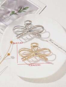 1 件简约发夹，带蝴蝶结和设计，适合女士，发夹发饰，发髻街头，学校爪夹发夹发夹发夹发夹发夹接发夹秋冬度假装女士