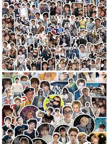 70张COR-TIS贴纸，KPOP贴纸，粉丝周边，自粘贴纸套装 | 水瓶、耳机盒、手机壳、笔记本电脑装饰必备 | DIY爱好者的理想之选，送朋友、圣诞节、生日礼物 - 彩色 - 查看 1