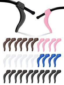 2/5 Pairs Soft Silicone Anti-Slip Ear Hooks, Eyeglass Temple Tip Covers | Secure Fit, Non-Slip, For Sports/Fashion Glasses/Reading Glasses - Multicolor - View 7