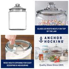 Heritage Hill Glass Jar With Lid, 1/2 Gallon