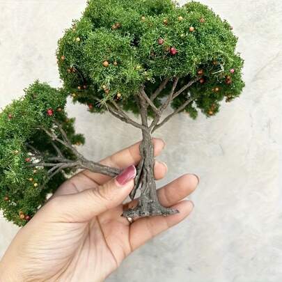 1 pieza de decoración de árbol frutal realista, modelo de construcción de mesa de arena en miniatura, decoración de paisaje en miniatura de árboles frutales DIY