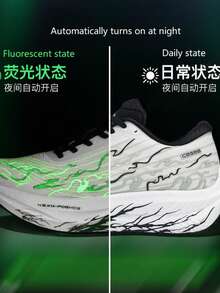 أحذية مضيئة، أحذية جري تضيء في الظلام لزيادة الرؤية ليلاً، أحذية رياضية للرجال بلوحة كربونية للخارج، أحذية جري للمنافسات والتدريب والنصف ماراثون والتدريب السريع، أحذية رياضية للنساء، أحذية منافسات ألعاب القوى، أحذية جري للطرق للنساء، مقاومة للتآكل، ماصة للصدمات، مانعة للانزلاق
