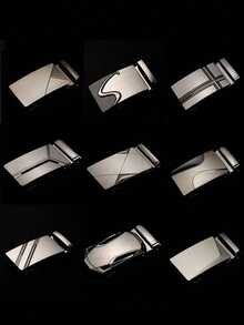 15种几何形状可选男士自动机械皮带扣 - 銀灰色 - 查看 1