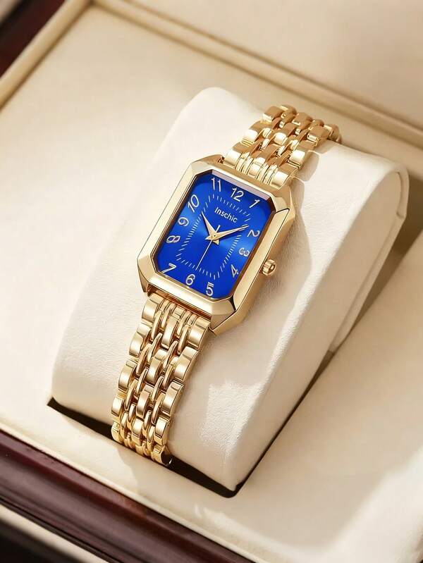 1 peça simples e elegante, mostrador digital, pulseira de aço atraente, relógio de quartzo, adequado para aniversário, Halloween, presente