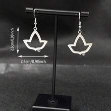 Fashionable Women's Stainless Steel Maple Leaf Pendant Earrings, Elegant Pendant Earrings