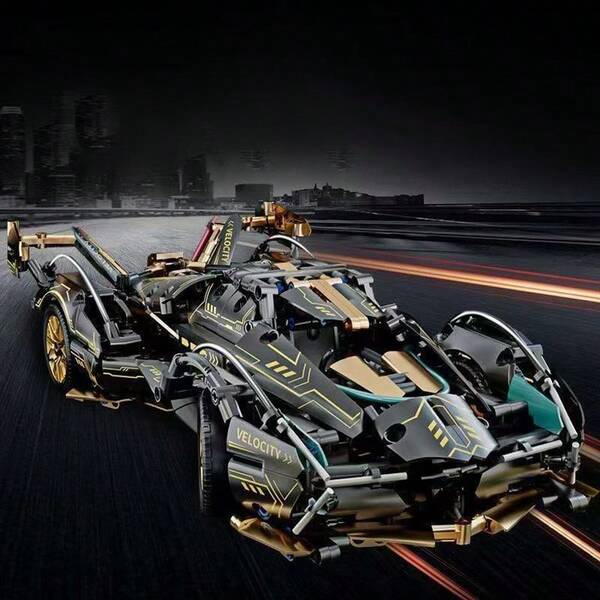 1692 piezas Conjunto de bloques de construcción de modelo de coche de carreras genial, modelo de ensamblaje de vehículo DIY, decoración del hogar única y de moda, regalo sorpresa de Navidad, Halloween, cumpleaños