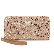 女士长款钱包 韩版时尚新款亮片装饰 高端蝴蝶点缀 多卡位零钱包 女士钱包 手提包 钱包 - 彩色 - 查看 14