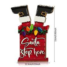 1 Set Wooden Of Table Desk Top Wooden Sign Designed With Santas And Elk,Rustic Ornaments For Xmas Home, Hotel, Shop, Bar, Market Decor Best Gifts Home Decor Christmas Decorations Room Decor Christmas Winter