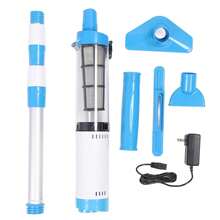 Aspiradora inalámbrica para albercas pequeñas – Limpiador de alberca Recargable de Mano con Tubo telescópico, succión Potente para albercas elevadas, spas y jacuzzis - Azul y blanco - Ver 4