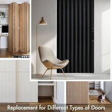 Accordion Style Magnetic Folding Door Curtains DoorwaysCloset, Room Divider Pleated Drapes With Hooks Interior Living RoomBedroomOpen Closet, White, W39x L78 Inches, 1 Panel - Rộng 39" x Dài 78" (Gói 1) + Đen - Xem 8