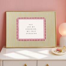 1pc Framed/Unframed You Are My Sunshine Canvas Poster Horizontal Cute Neutral Striped Nursery Quote Wall Art Print Minimalist Baby Girls Room Aesthetic Decor Painting For Kids Room,Playroom,Living Room,Bedroom,Modern Home Decoration - Multicolor - View 4