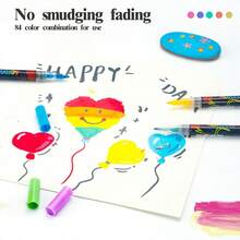 1 Set de 60/84 colores Rotuladores de punta suave de acrílico, Bolígrafos para dibujo de estudiantes para pintura, arte de uñas, graffiti, adecuados para lienzo, pintura de rocas, madera, manualidades DIY, herramienta ideal para inspirar la imaginación y la creatividad - Marcadores acrílicos - Ver 5
