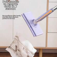 1pc Multi-Functional Household Face Towel Mop Clip, Slouchy No-Hands Wash Small Mop For Bathroom, Shower Room, Wall, Glass Cleaning With Automatic Clip - Multicolor - View 6