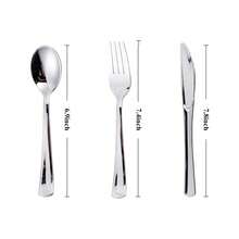 150/75/50/25/20/10/2pcs Set Silver Cake & Salad Cutlery, Suitable For Parties, Outdoor Activities, Family Gatherings, Weddings, Festivals, Cake & Salad Utensil Set, Restaurants, Kitchens, Christmas And Other Holiday Parties - Silver - View 5