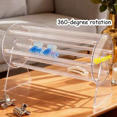 1pc - Acrylic Cosmetic Storage Box, Multi-Layer Transparent Display Rack, Suitable For Perfume, Skincare, Makeup, Bathroom, Bedroom, Home Decor, Sturdy Trapezoid Design, Suitable For Beach Vacation, Bathroom Storage, Room Storage, Large Capacity
