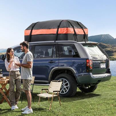 Car Rooftop Cargo Carrier Bag, 15 Cubic Feet Car Roof Cargo Carrier, 100% Waterproof Heavy Duty 840D PVC Roof Luggage Bag For All Vehicle With/Without Rack- With Lock, Non-Slip Mat, 4 Door Hooks