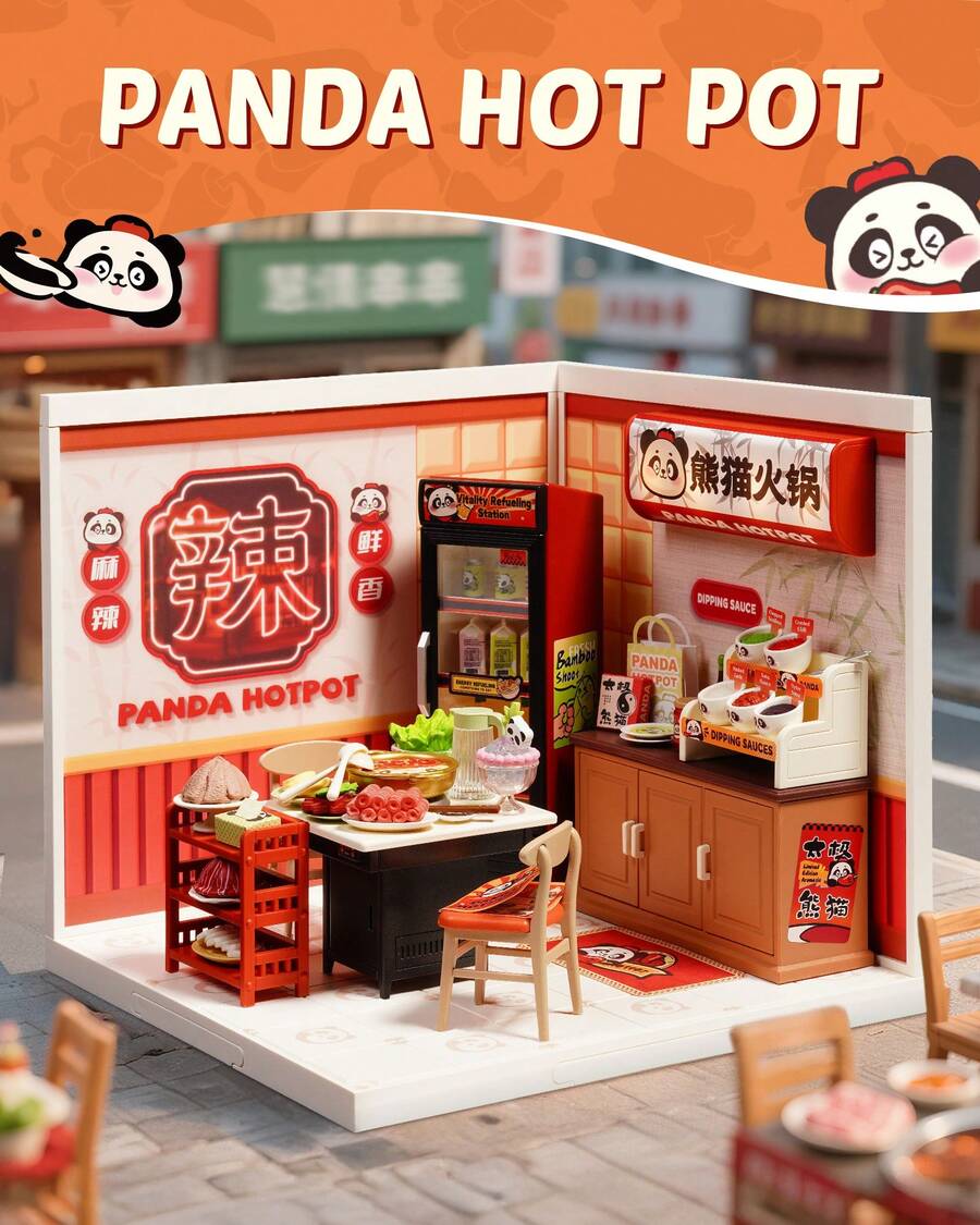 Robotime Rolife Super Creator DIY Plastic Miniature House Building Set - 3D Puzzle With LED Lights, Compatible With Mini Figures, And A Variety Of Themes. This 3D Model Toy Is Suitable For Teenagers And Adults, Making It An Ideal Christmas Or Birthday Gift - Lẩu Panda - Xem 1