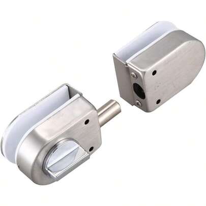 Edelstahl, Glastürriegel, 138 A, ohne Bohren, für Doppelglastüren, rahmenlose Glastüren