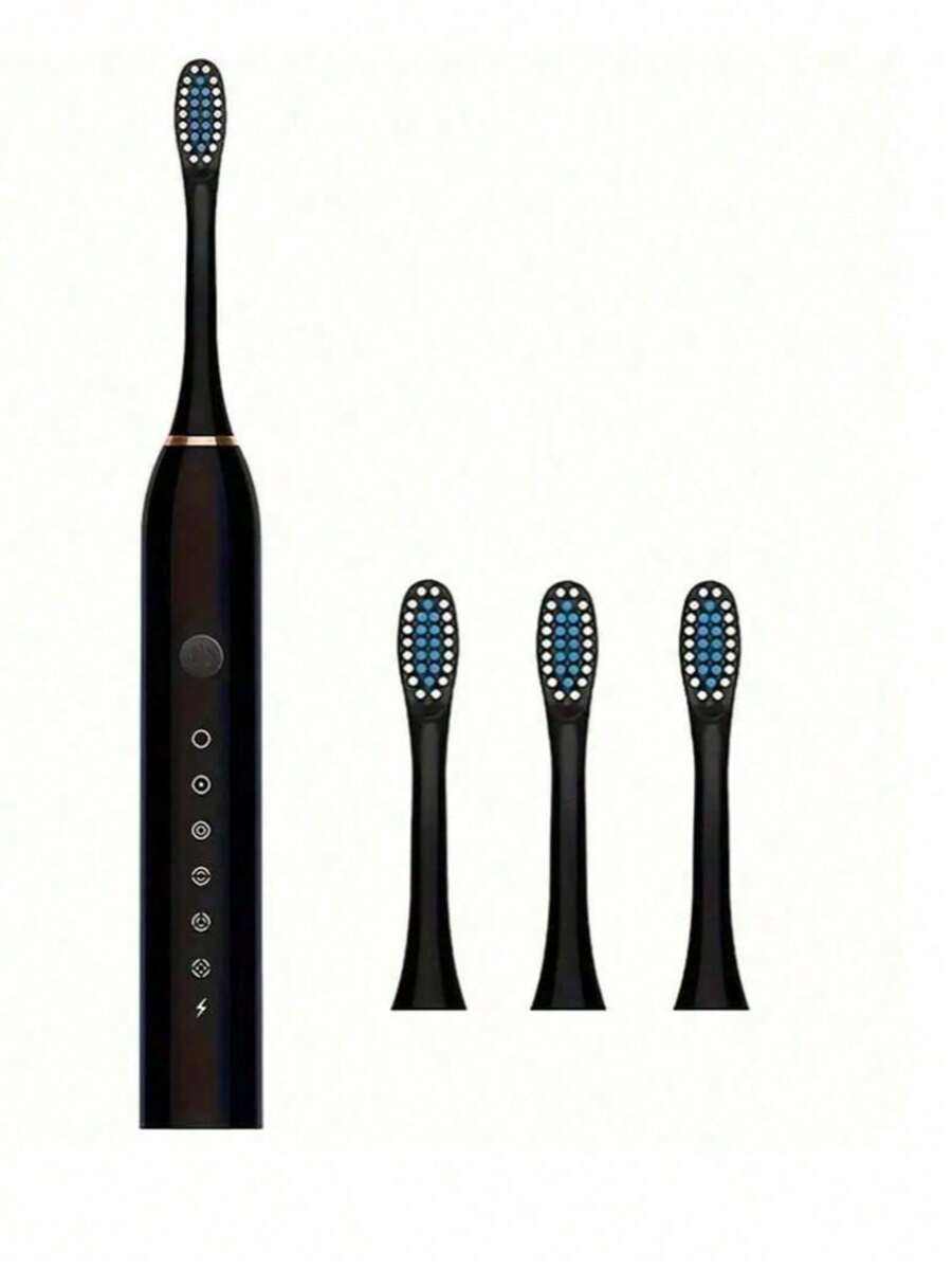Electronic Toothbrush with 5 Modes and Smart Timer - Perfect for Men and Women - Clean Teeth and Gums Effectively - Negro - Ver 1