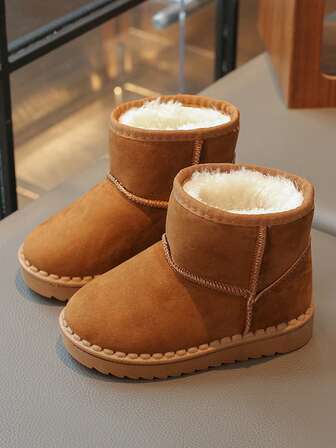 Botas de nieve clásicas nuevas para niños 2025, botas de nieve impermeables con forro térmico grueso y antideslizantes para otoño/invierno