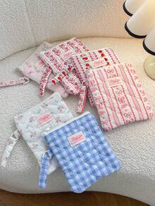 1Pc Floral Print Quilted Cute 6 6.8 7 Inch E-Reader Sleeve Storage Bag Kindle Accessories Ladies Accessories Phone Bag SA569P Carrying Case Protective Pouch For Kindle Paperwhite 2024 1/2/3/4/5/6E-Book Reader Storage Bag ,6-7inch E-Reader Sleeve For Kindle/Boox/Kobo Carrying Case Digital Protective Pouch For Student For School Daily Use E-Reader Storage Bag Travel Essentials Dorm Essentials Gift For Friends,Teachers Christmas/New Year's Gift - Multicolor - View 3