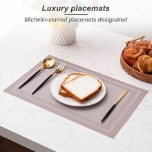 Washable Vinyl Placemats Set Of 4 For Indoor/Outdoor Use - H-simple Style-silver-gray - View 9
