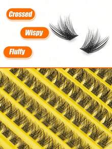 6-15MM Mixed Length Cluster Lashes,120PCS Clustered Eyelashes,Wispy Soft And Fluffy Faux Mink Eyelashes,,Soft And Wispy, Comfortable To Wear,D Curl,For Beginners Eye Makeup DIY At Home - D - Xem 3