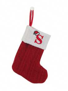 Knit Monogram Christmas Stockings,Christmas Stockings Small Xmas English Letters Hanging Stockings Christmas Socks Double Sided Fireplace Hanging Stockings For Christmas Party Decoration New Year Party Gift Favors Supplies,Personalized Initial Christmas Stocking, Family Holiday Xmas Party Decor Home Decor Christmas Decorations Room Decor Winter