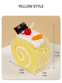 1pc Multi-Color PU Simulated Fruit Cream Cake, Sweet Style Cream Cake Model, Suitable For Dessert Shop Decoration, Display Cabinet Ornament, Photography Prop (Due To Different Manufacturing Processes, The Actual Product May Slightly Differ From The Picture, Which Is A Normal Phenomenon. Cautious Buyers Are Advised.) - Multicolor - View 7