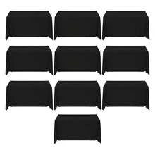 Black Tablecloths,10 Pack 90 * 156inch Stain And Wrinkle Resistant Polyester Black Rectangle Tablecloth,Decorative Fabric Table Cover For Party,Wedding,Kitchen,Dinning - 多色762 - 查看 1