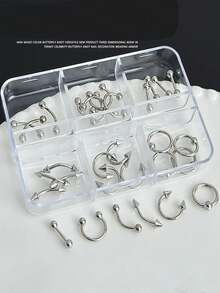 2 Stück 1-1,2 mm Spiralbohrer, 2 Stück konische Diamant-Spiralbohrer, 60 Stück Nagelkunststuds (geeignet für Aufklebe-Nägel, Schmuckherstellung mit Bohrung), Mini-Handbohrer, Lochstanze, Werkzeug-Zubehör, geeignet für Heim-Nagelstudio - 30 Stück/Box 3D Metall Punk Nail Art Dekorationen, Y2K Nagelbedarf, Nagelsteine, geeignet für Nägel, Lippen-Ringe, Nasenringe (4/3/2/1 Stück) - Verschiedenfarbig - Übersicht 16