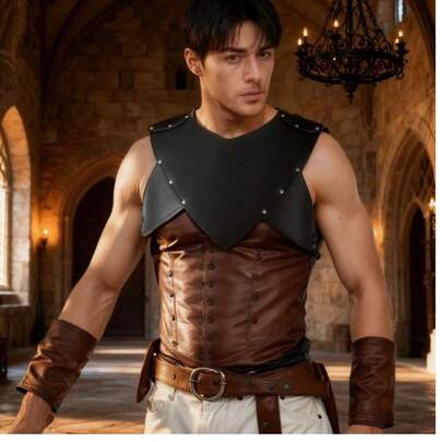 Medieval Domineering Viking Retro Forging Style, Battle Soul Gladiator, Black Shoulder Armor, Epic Battle Shoulder Armor, Hardcore Role-Playing Costume, Unisex