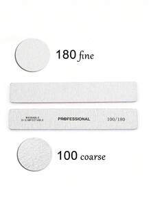 20pcs Rectangular Nail Files, 100/180 Grit Double-Sided Sandpaper Nail Files, Washable And Reusable, Suitable For Natural Nails And Acrylic Nails, For Home And Salon Use. Nail Care Products, Nail Tools, Nail Art Tools, Back To School Supplies, Manicure, Nail Tools (Applicable To Nail Stickers) - White - View 7