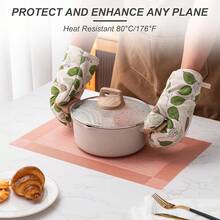 Washable Vinyl Placemats Set Of 4 For Indoor/Outdoor Use - B-four-corner-peachpink - View 3