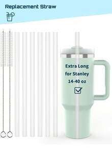 6/4/2/1 pieza Pajitas de plástico reutilizables extra largas para vaso, accesorios, pajitas de repuesto extra largas de 12 pulgadas 310 mm con cepillo de limpieza, compatibles con vasos de 20/30/40 oz, juego de fiesta de Navidad de plástico, regalo de Navidad - Multicolor - Ver 11
