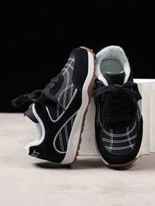 Girls' Shoes, Boys' Shoes, Children's Shoes, Fashionable Multifunctional Hook And Loop Shoes, Comfortable, Breathable, Soft And Multifunctional, Suitable For Outdoor Activities In Various Seasons, Back To School Season, Christmas, Picnics And Travel Occasions - Black - View 5