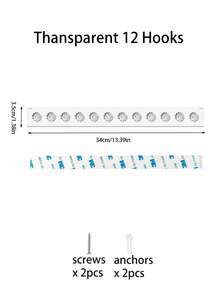 Acrylic Necklace Organizer, Wall-Mounted Organizer With 12 Hooks, Made Of Acrylic, Wall-Mounted Design, Can Hang Necklaces, Jewelry, Bracelets, And Rings, Making It The Perfect Gift For Girls And Ladies. - Multicolor - View 14