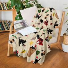 1pc Personalized Flannel Christmas Blanket, Super Soft Flannel Blanket, Lightweight & Warm Flannel Throw Blanket For Sofa, Air Conditioning Cover Blanket For Home Use - Multicolor - View 3