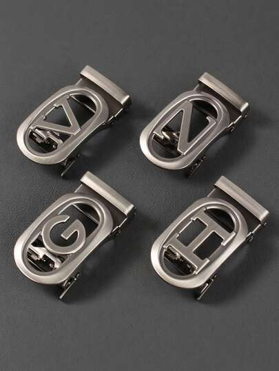 1 Men's Silver Mechanical Automatic Belt Buckle, Available In Various Geometric Buckle Styles. Suitable As A Daily Denim Accessory For Both Men And Women, Featuring An Automatic Buckle Design. Perfect For Business Occasions And Casual Moments. Suitable For Business-Casual Settings, An Ideal Gift Choice