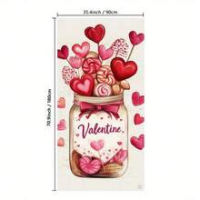 1 pieza Guirnalda en forma de corazón para el Día de San Valentín - Diseño de corazón rojo con tarro de albañil y corazones de caramelo, decoración de poliéster durable para interiores/exteriores, decoración del hogar, fiesta, sin necesidad de electricidad, telón de fondo para fotos, decoración en forma de corazón, estilo festivo - 1 pieza - Ver 3