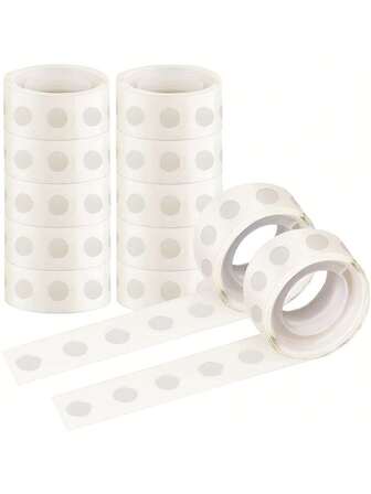 200/600/1000 piezas de cinta adhesiva transparente de doble cara - 10 rollos, desmontable y multifuncional, adecuada para globos, manualidades, decoraciones de boda