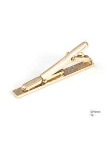 Nuevo set de clip de corbata y gemelos de metal cepillado con baño de oro, gemelos franceses para hombres - Moda - Ver 5