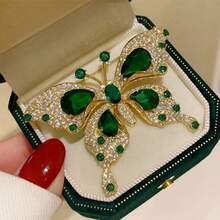 1pc Women Elegant Vintage Green Color Brooch - All-Season Gift For Women, Coat Jacket Dress Accessory, Halloween Clothes Pin Funny Cute Teacher Gifts Costume Accessories - Green - View 4