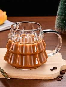 1pc Christmas Tree Glass Cup, Minimalist Coffee Cup, Exquisitely Crafted, Suitable For Home Decor Coffee Cups, Christmas Party Tableware, Gift-Giving Presents, Festive Decorations. - Multicolor - View 8