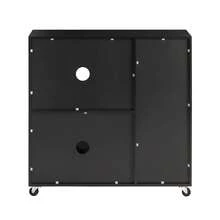 SoBuy Sideboard On Wheels Kitchen Trolley Microwave Cabinet Kitchen Cabinet Trolley Storage Cabinet Kitchen Dresser Kitchen Trolley W X H X D Approx. 88.5 X 89 X 40 Cm FSB78 - Black - View 3